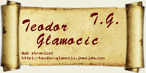 Teodor Glamočić vizit kartica